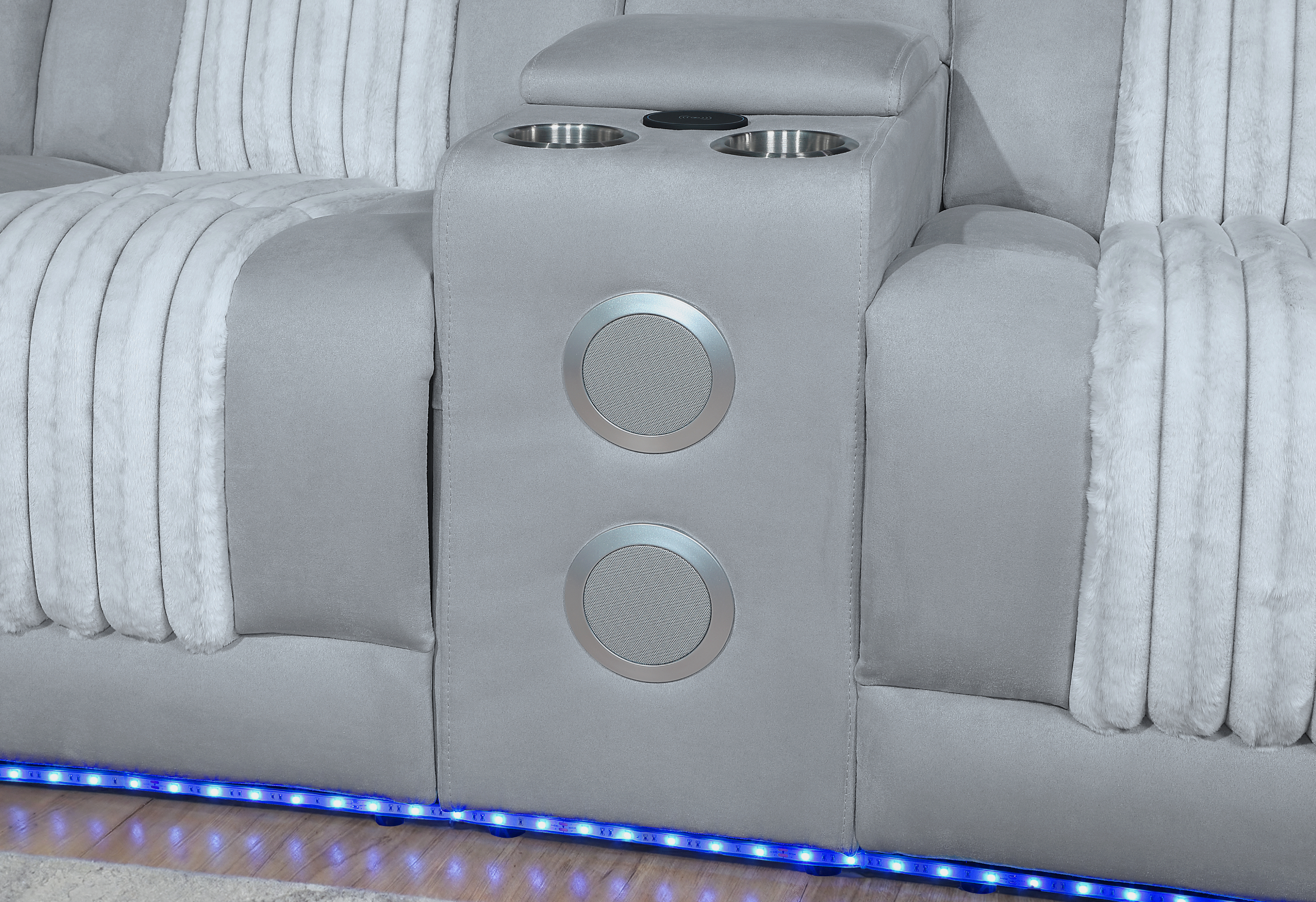 U8000 - P2 Sectional With LED - Light Gray - Image 3