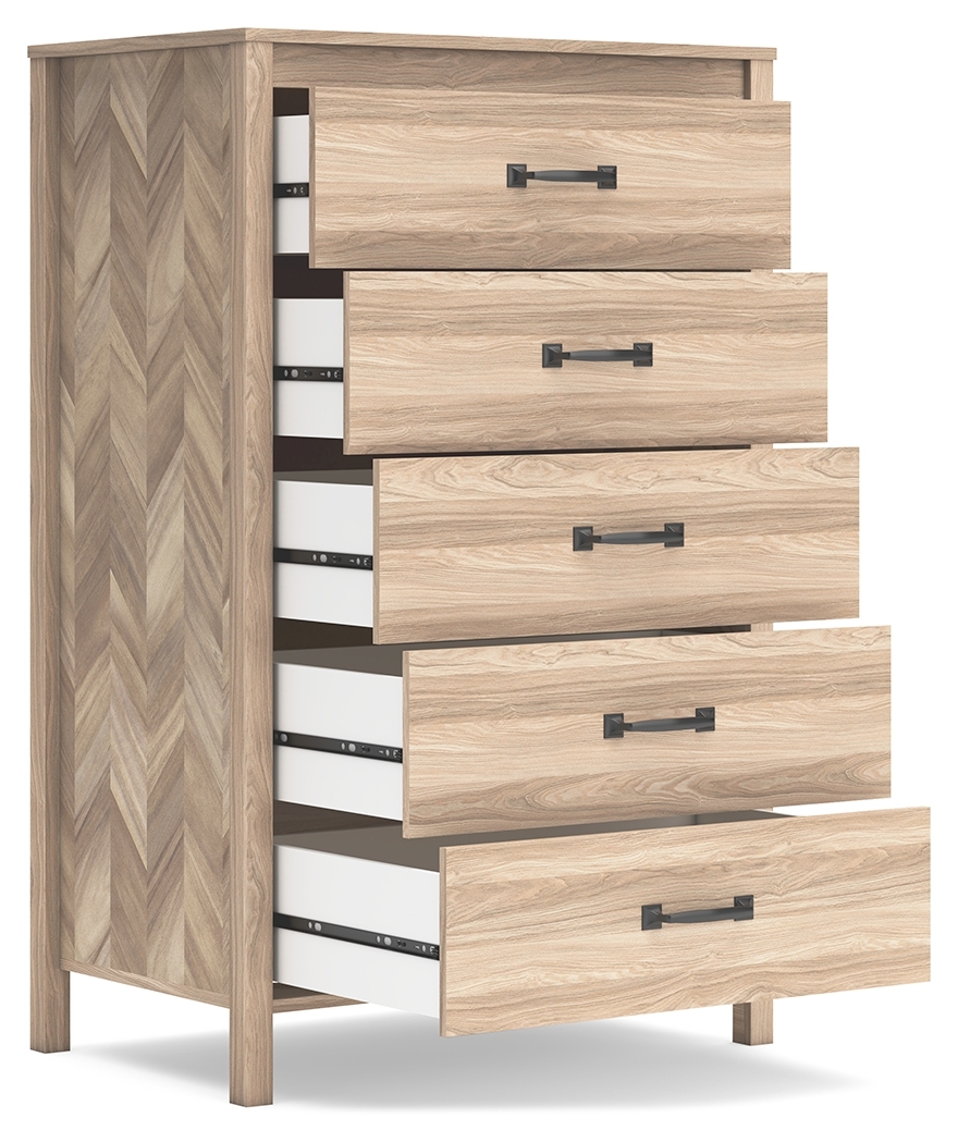 Battelle - Five Drawer Chest - Tan - Image 4