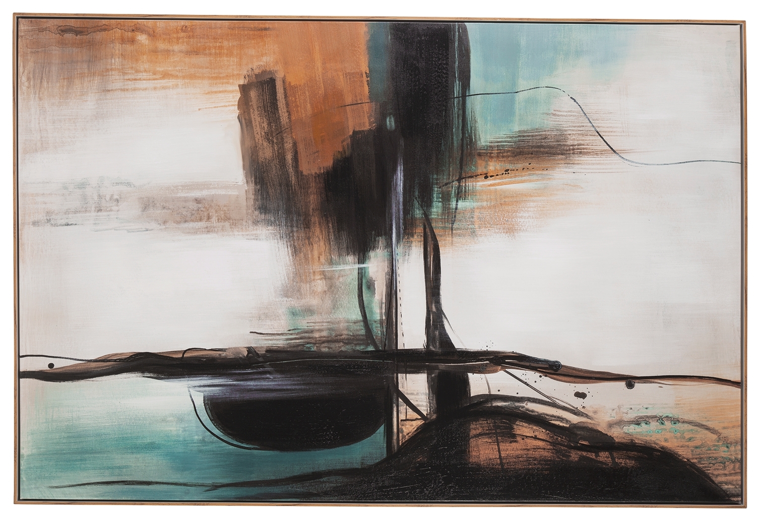 Brunonia - Wall Art - Teal / Orange / Black - Image 4