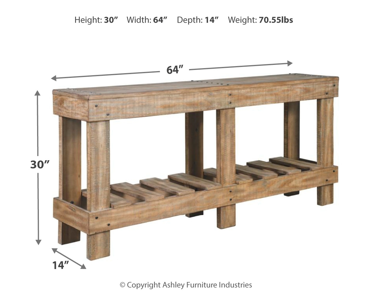 Susandeer - Console Sofa Table - Brown - Image 4