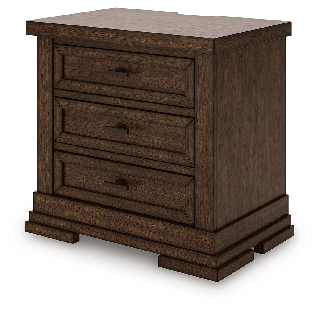 Taffenbrook - Three Drawer Night Stand - Medium Brown - Image 5