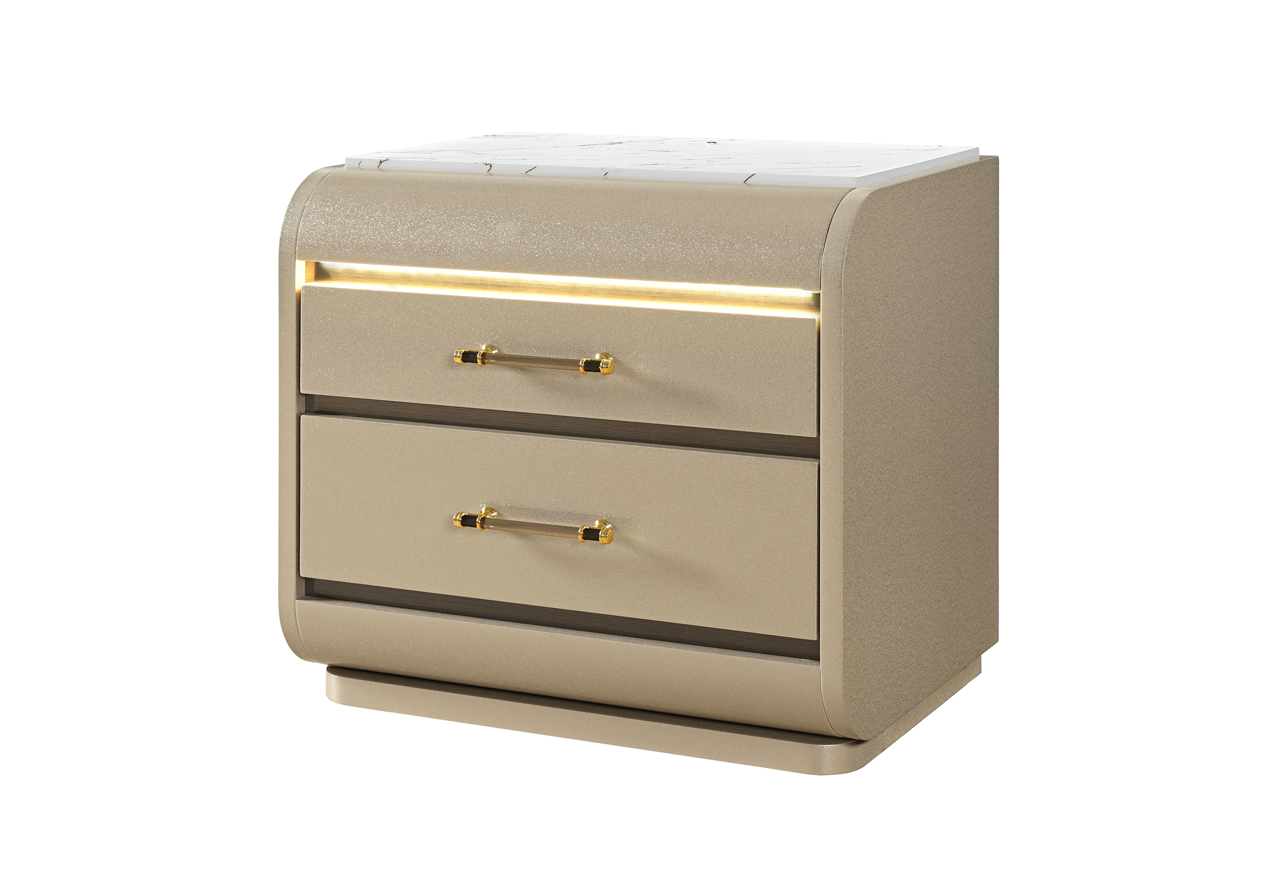 Genesis - Nightstand With LED - Gold - Image 6