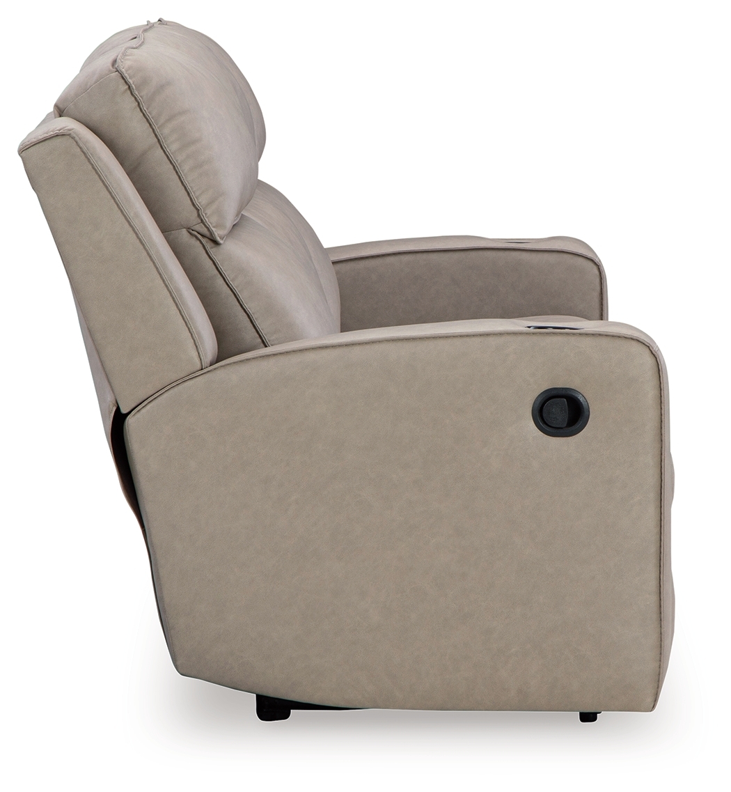 Lavenhorne - Rec Sofa W/Drop Down Table - Pebble - Image 5