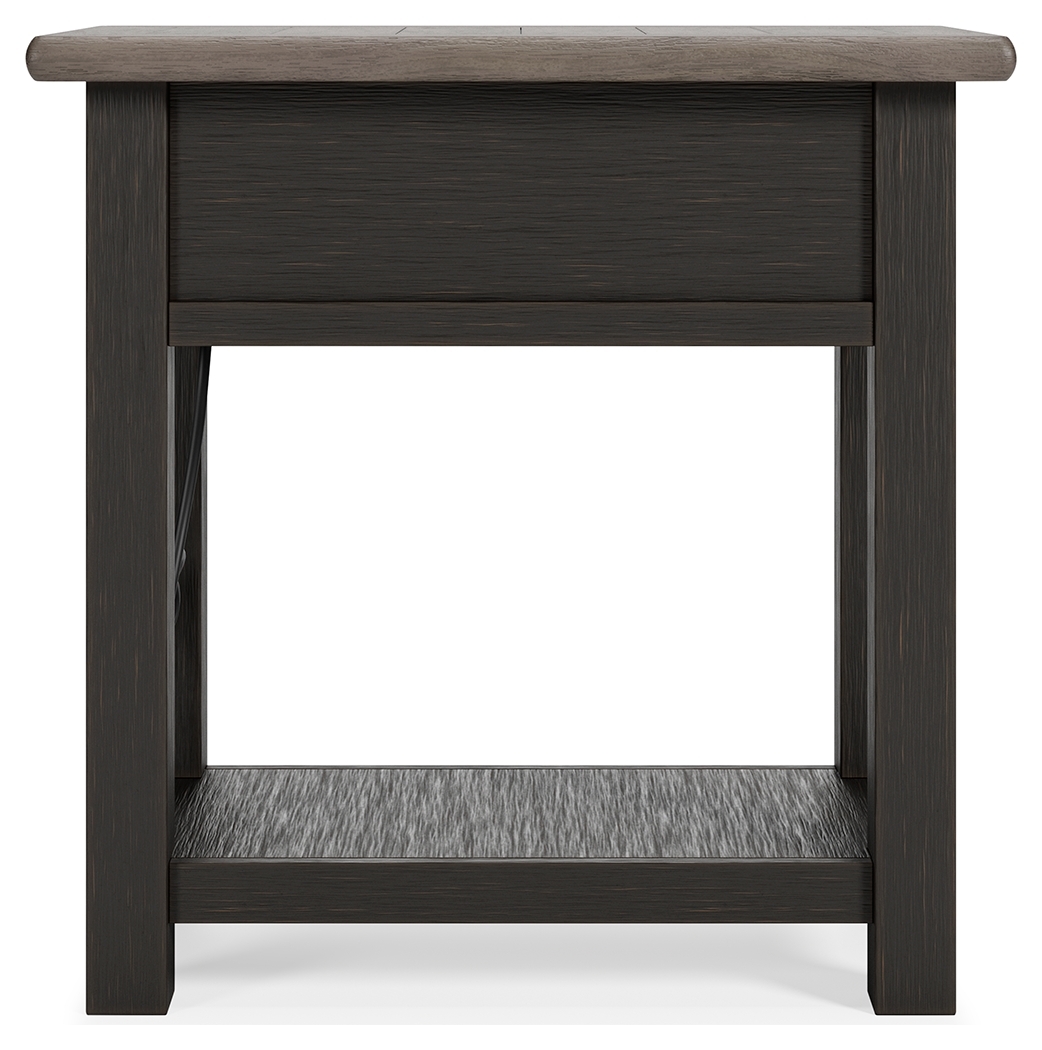 Tyler Creek - Chair Side End Table - Black / Gray - Image 7