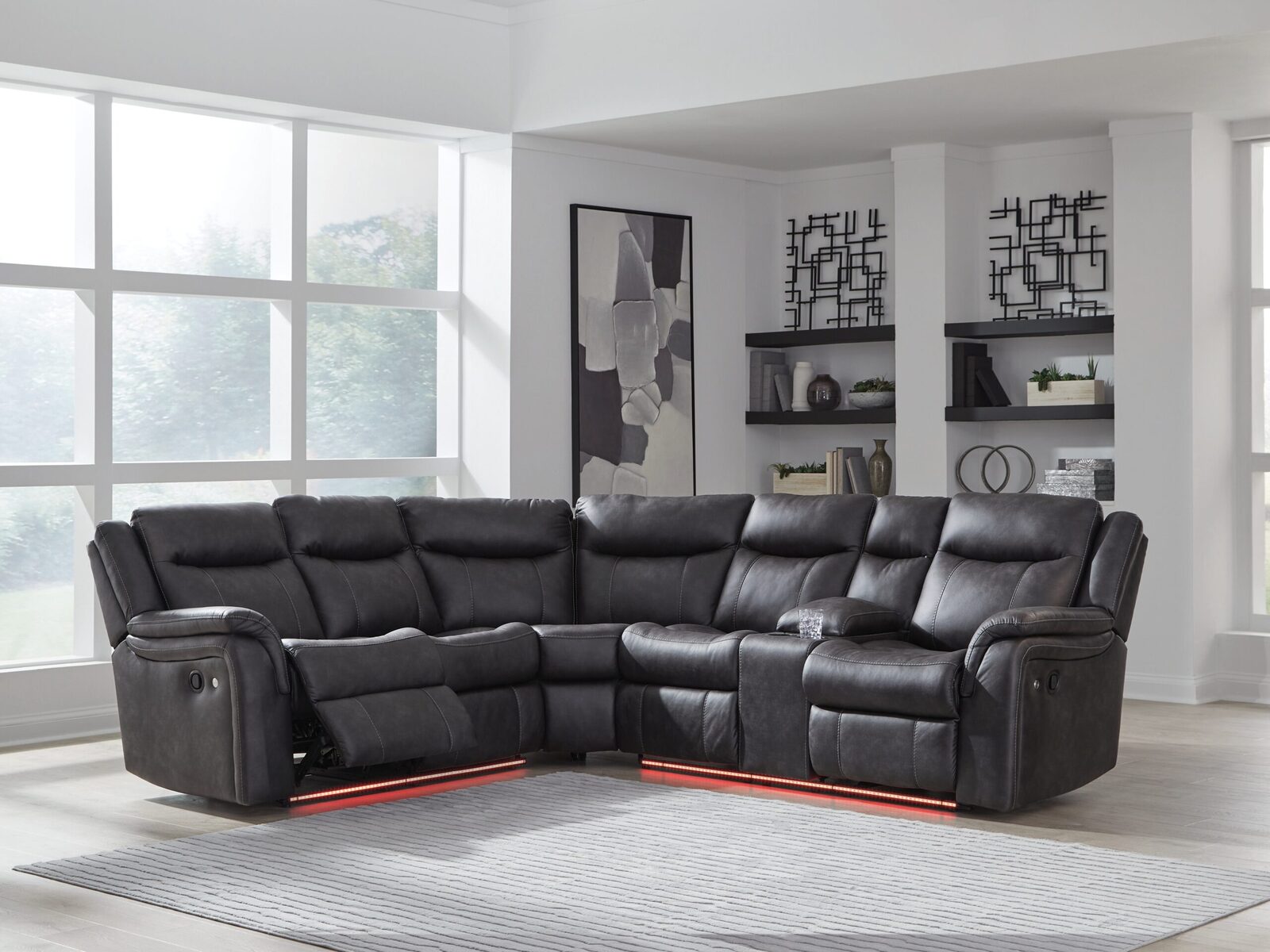 Sultan Meadow - 2-Piece Reclining Sectional - Carbon - Image 3