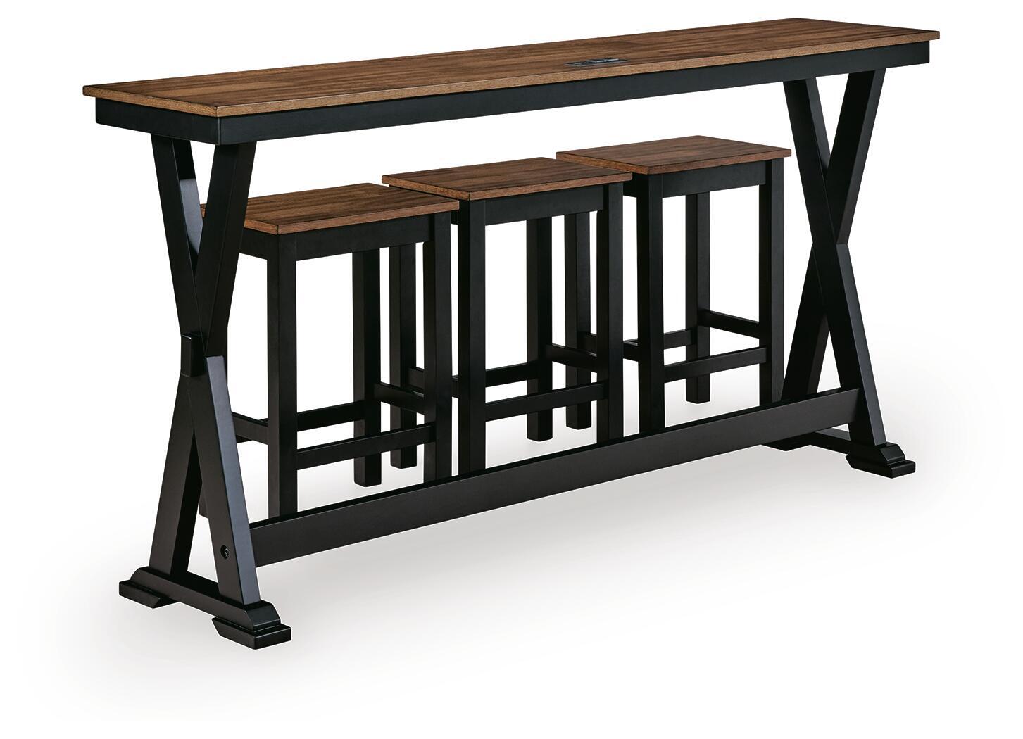 Wildenauer - Rectangular Dining Room Counter Table Set (Set of 4) - Brown / Black - Image 4