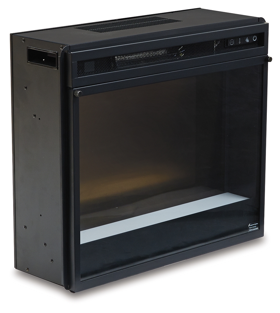 Entertainment Accessories - Fireplace Insert Glass/Stone - Black - Image 3