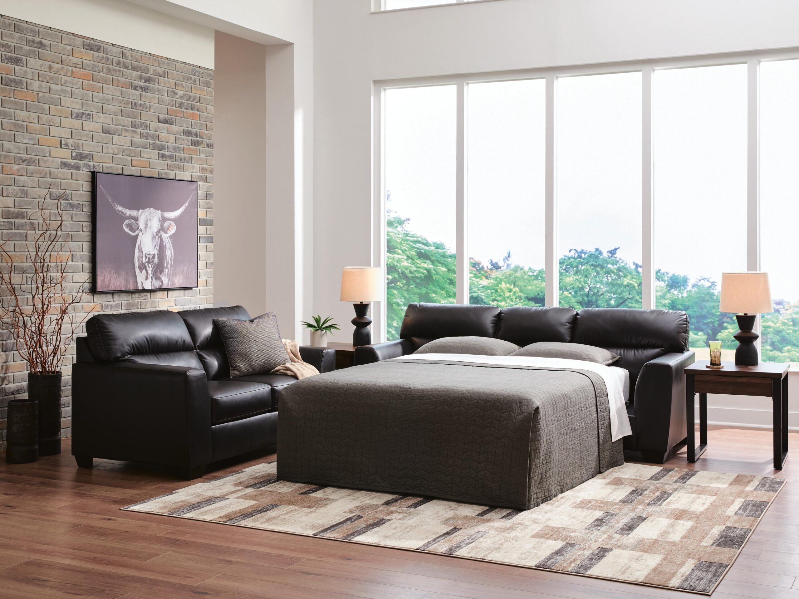 Glennbre - Queen Sofa Sleeper - Midnight - Image 2