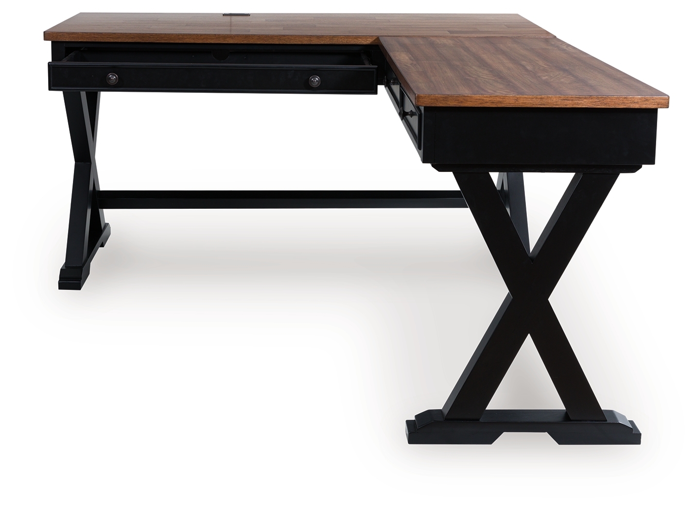 Wildenauer - Home Office Desk And Return - Brown / Black - Image 6