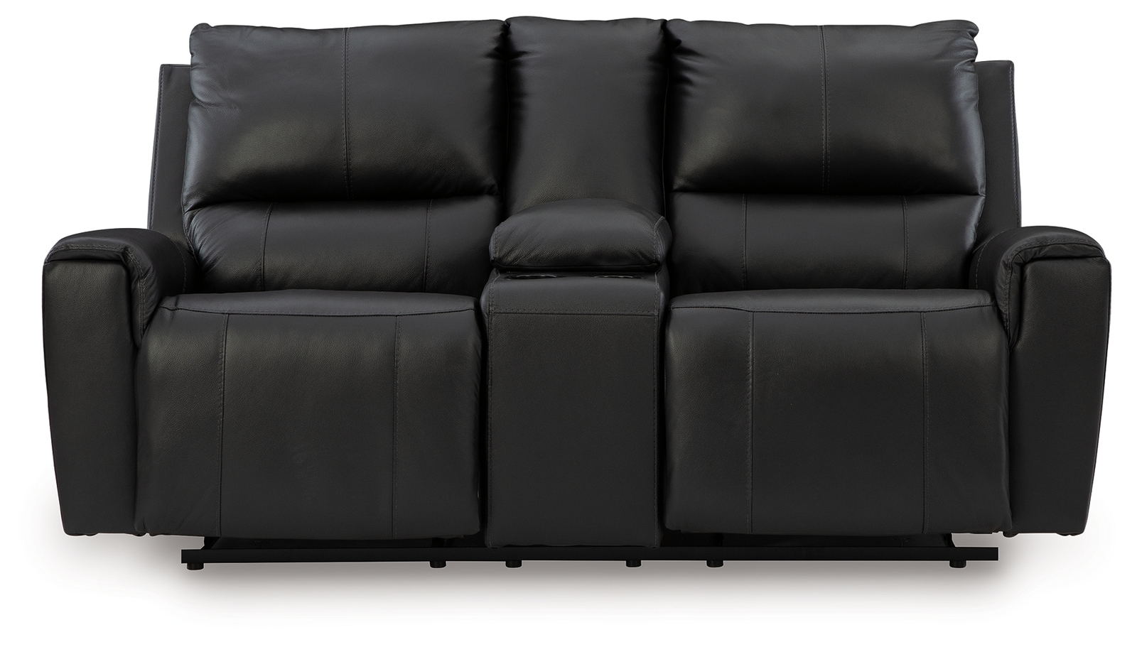 Glossmore - Reclining Loveseat With Console - Black - Image 4