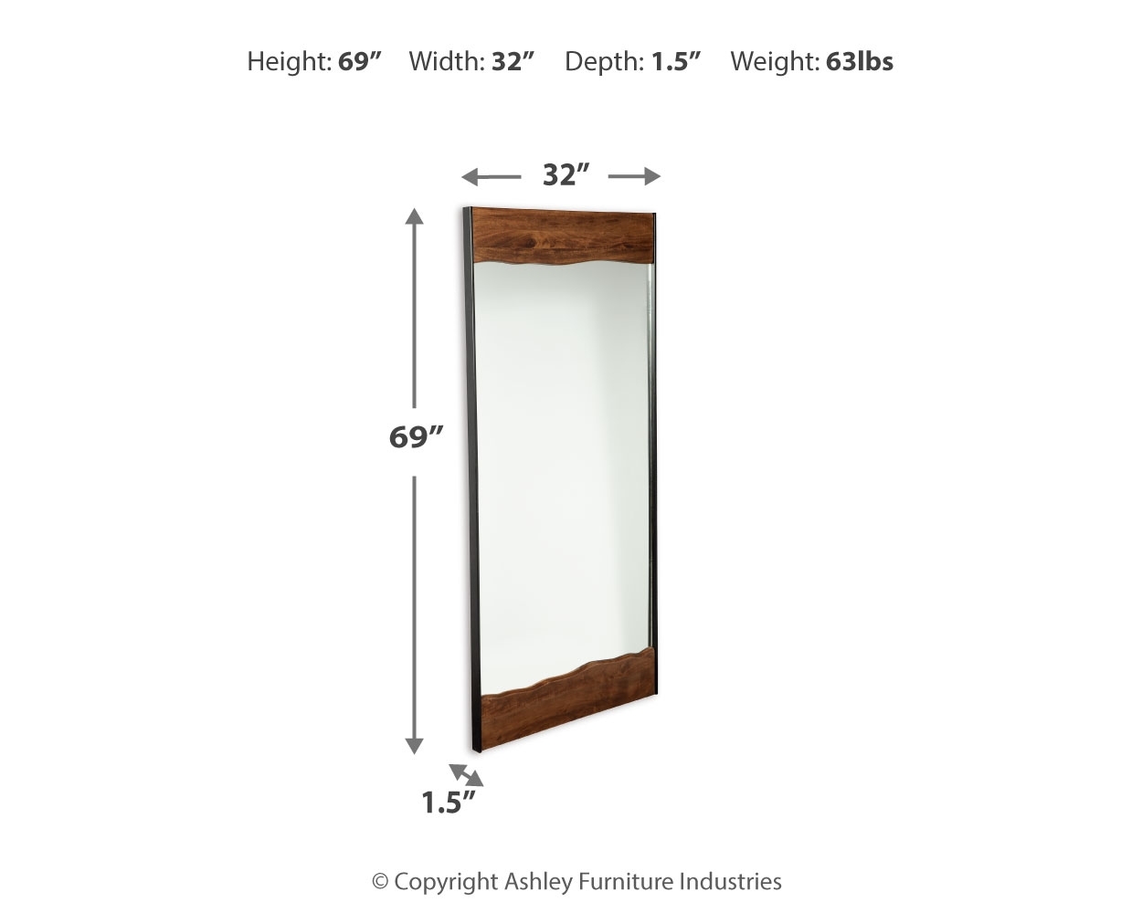 Panchali - Floor Mirror - Brown / Black - Image 4