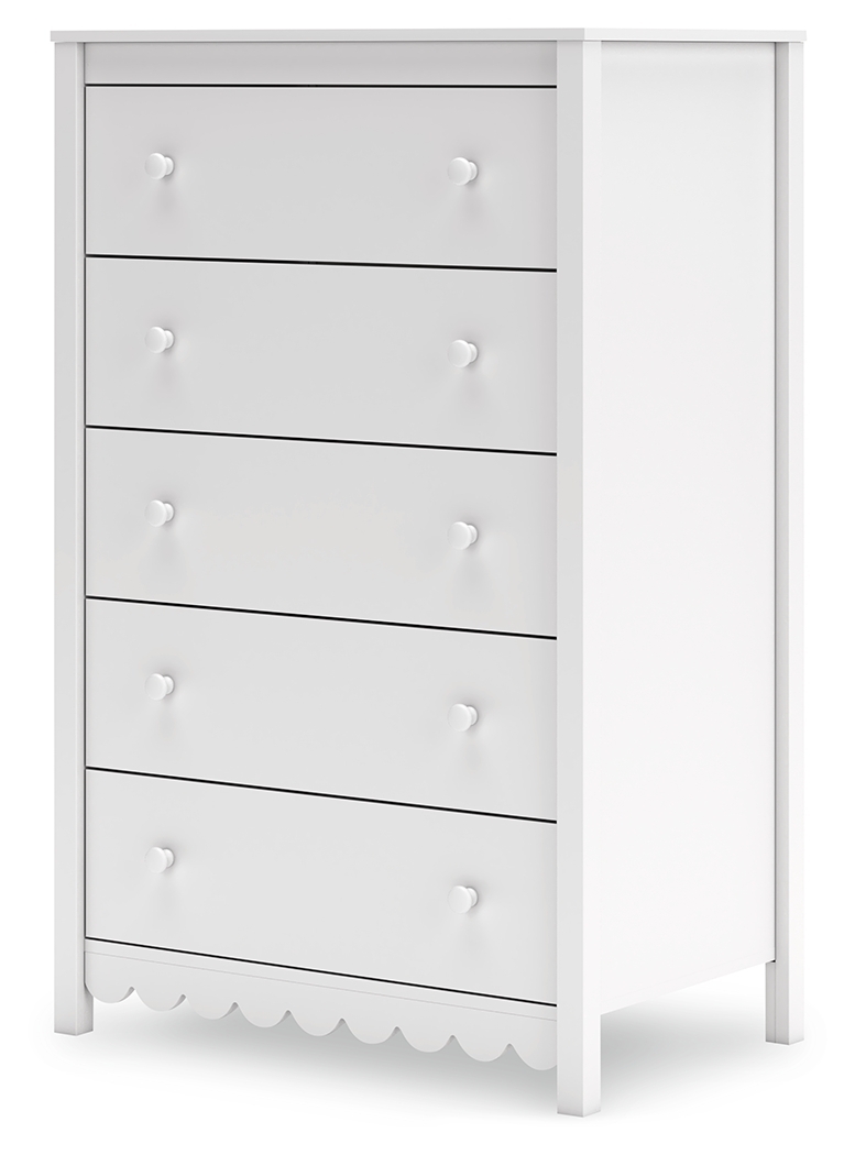 Hallityn - Five Drawer Chest - White - Image 3