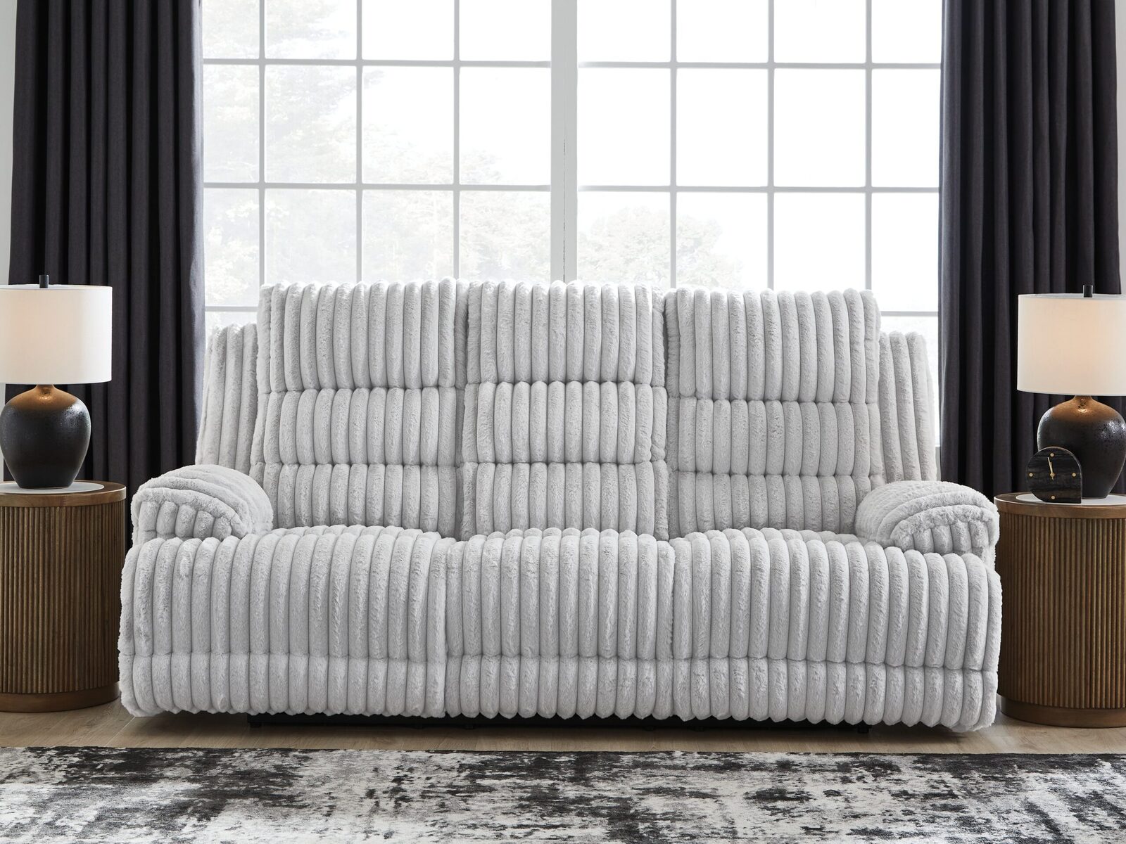 Rhines Falls - Reclining Power Sofa With Drop Down Table - Alloy - Image 2