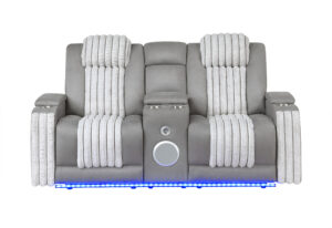 U8000 - Power Reclining Loveseat With Console, Power Headrest, LED Light, Bluetooth Speaker