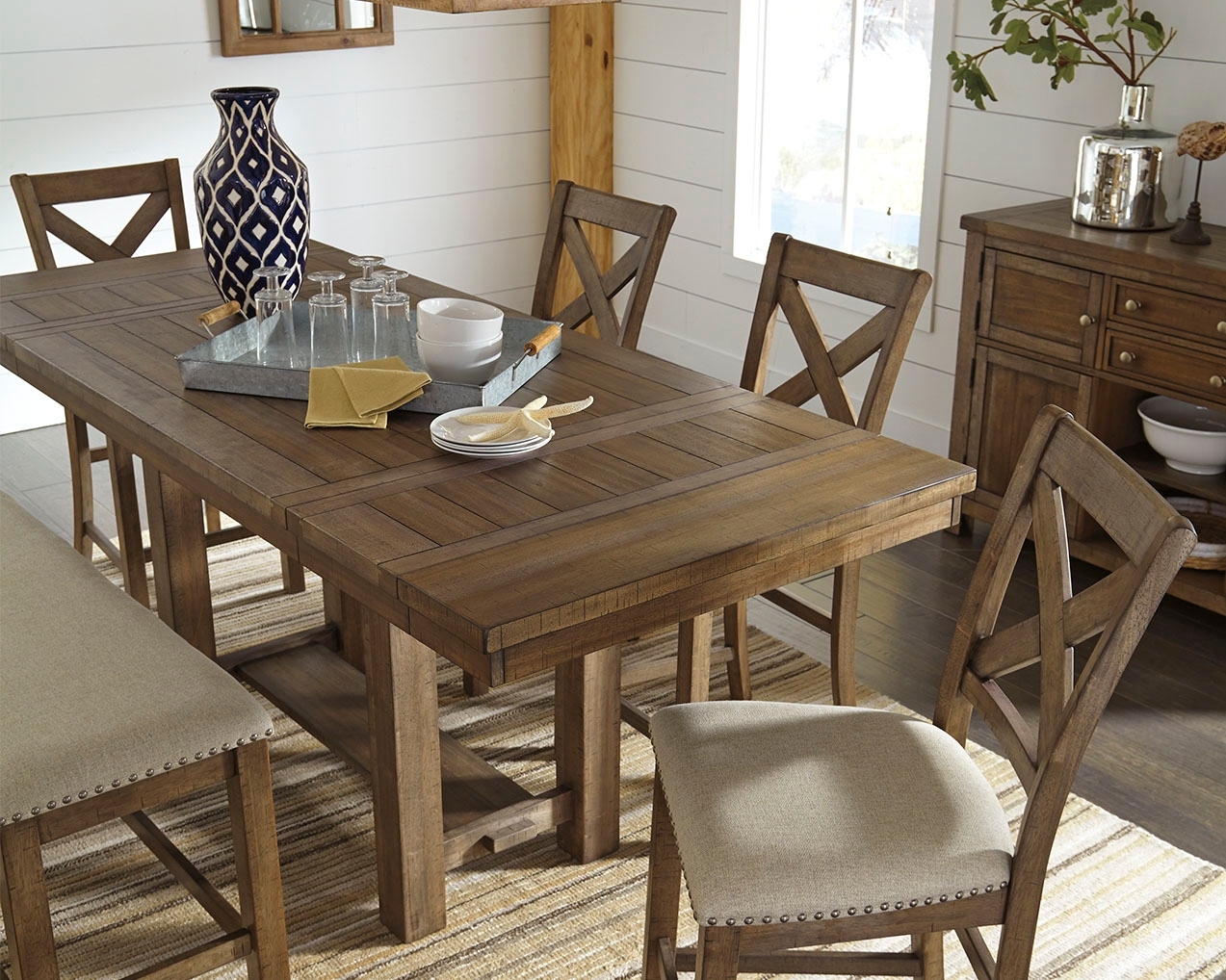 Moriville - Rectangular Dining Room Counter Extension Table - Grayish Brown - Image 2