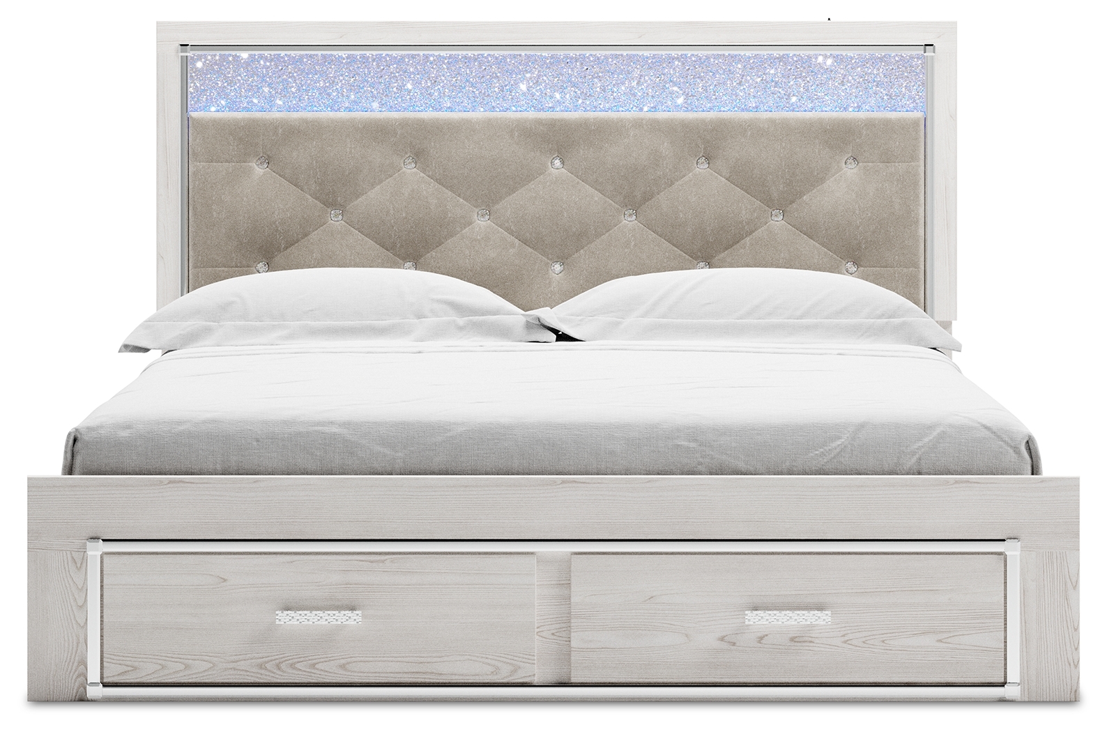 Altyra - King Upholstered Storage Bed - White - Image 4