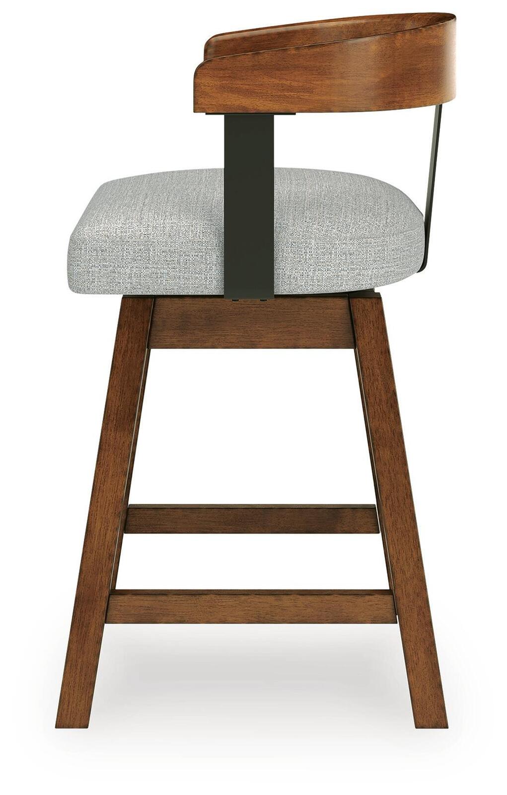 Ralene - Upholstered Swivel Barstool (Set of 2) - Medium Brown - Image 8