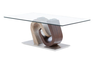 T4126 - Coffee Table Base - Silver / Light Brown