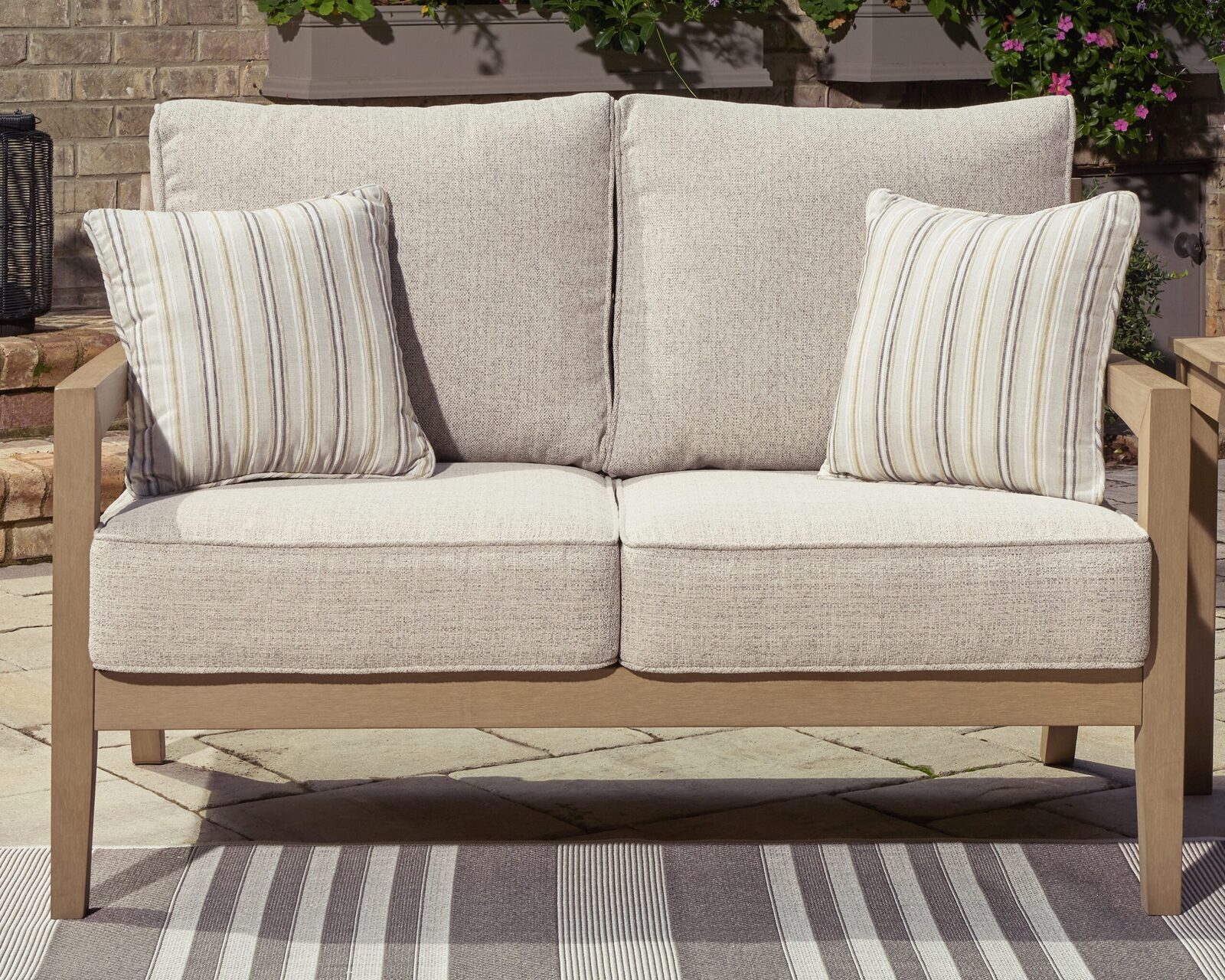 Hallow Creek - Loveseat With Cushion - Driftwood - Image 2