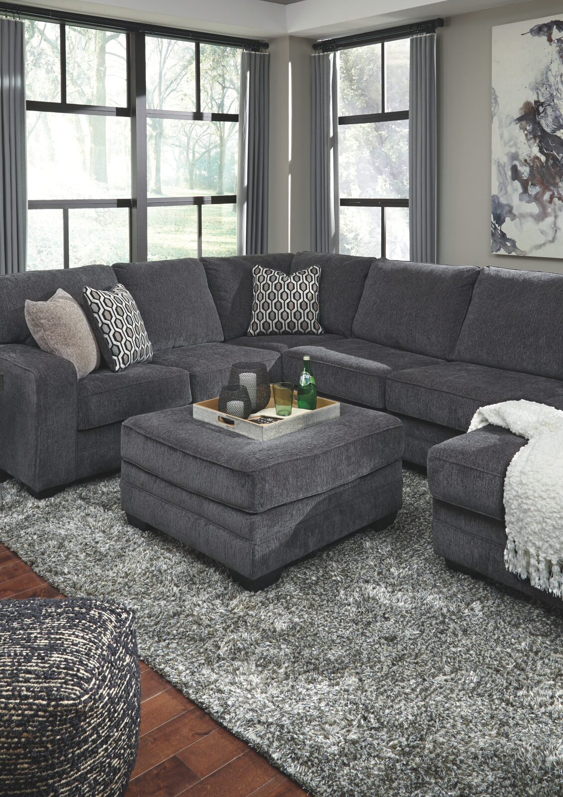 Tracling - Oversized Accent Ottoman - Slate - Image 3