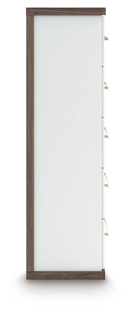 Kendanport - Five Drawer Chest - Brown / White - Image 6