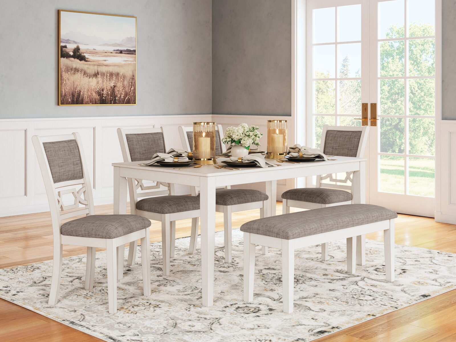 Erinberg - Dining Room Table Set (Set of 6) - Antique White - Image 2