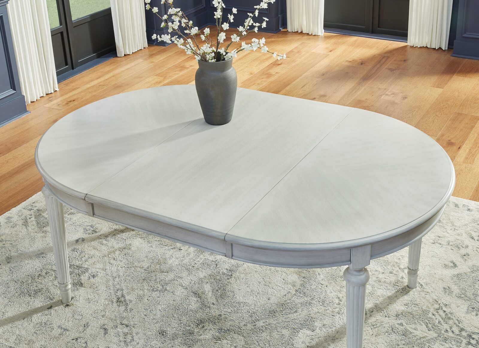 Montelaine - Oval Dining Room Extension Table - Antique White - Image 9