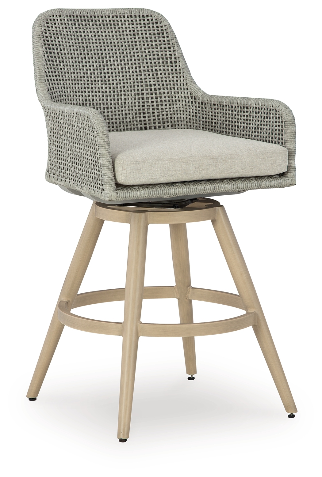 Seton Creek - Barstool With Cushion (Set of 2) - Beige / Gray - Image 3