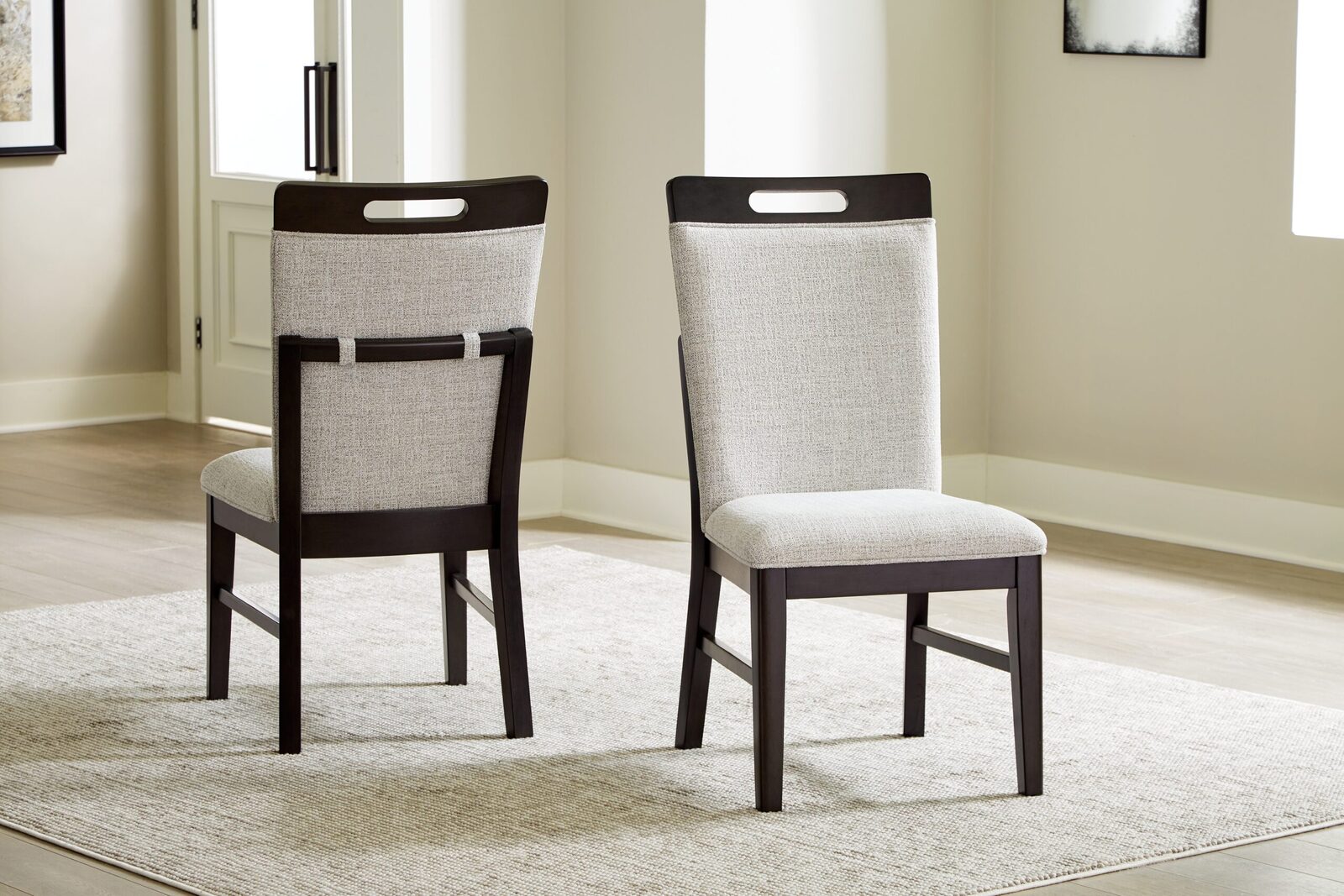 Neymorton - 7 Pc. - Rectangular Extension Table, 6 Side Chairs - Dark Grayish Brown - Image 7