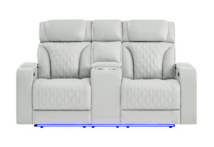 U8611 - Power Console Reclining Loveseat With Power Headrest, LED And Speaker