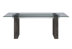 D4238 - Dining Table - Clear / Dark Brown
