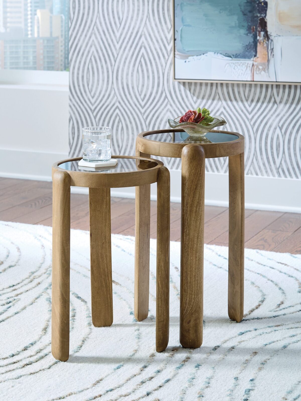 Jossor - Accent Table Set (Set of 2) - Light Brown - Image 2