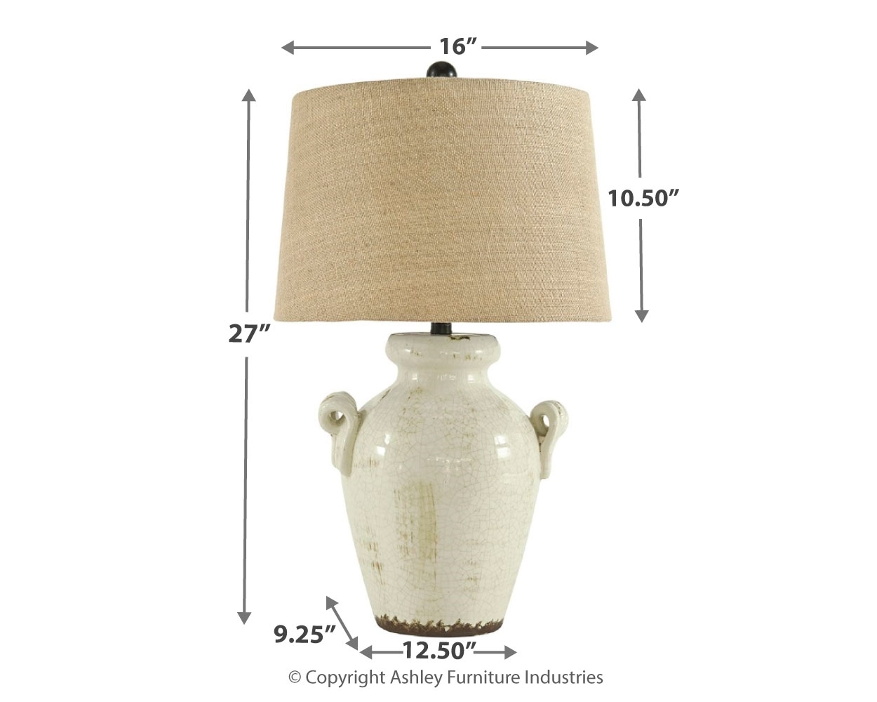 Emelda - Ceramic Table Lamp - Cream - Image 3