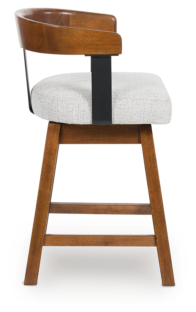Ralene - Upholstered Swivel Barstool (Set of 2) - Medium Brown - Image 6