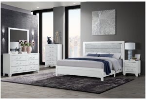 Luccia - 5 Piece Bedroom Set With LED - White