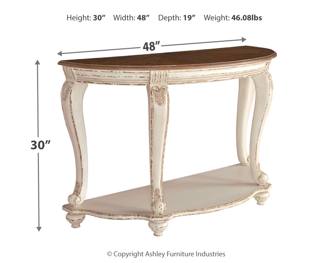 Realyn - Sofa Table - White / Brown - Image 4
