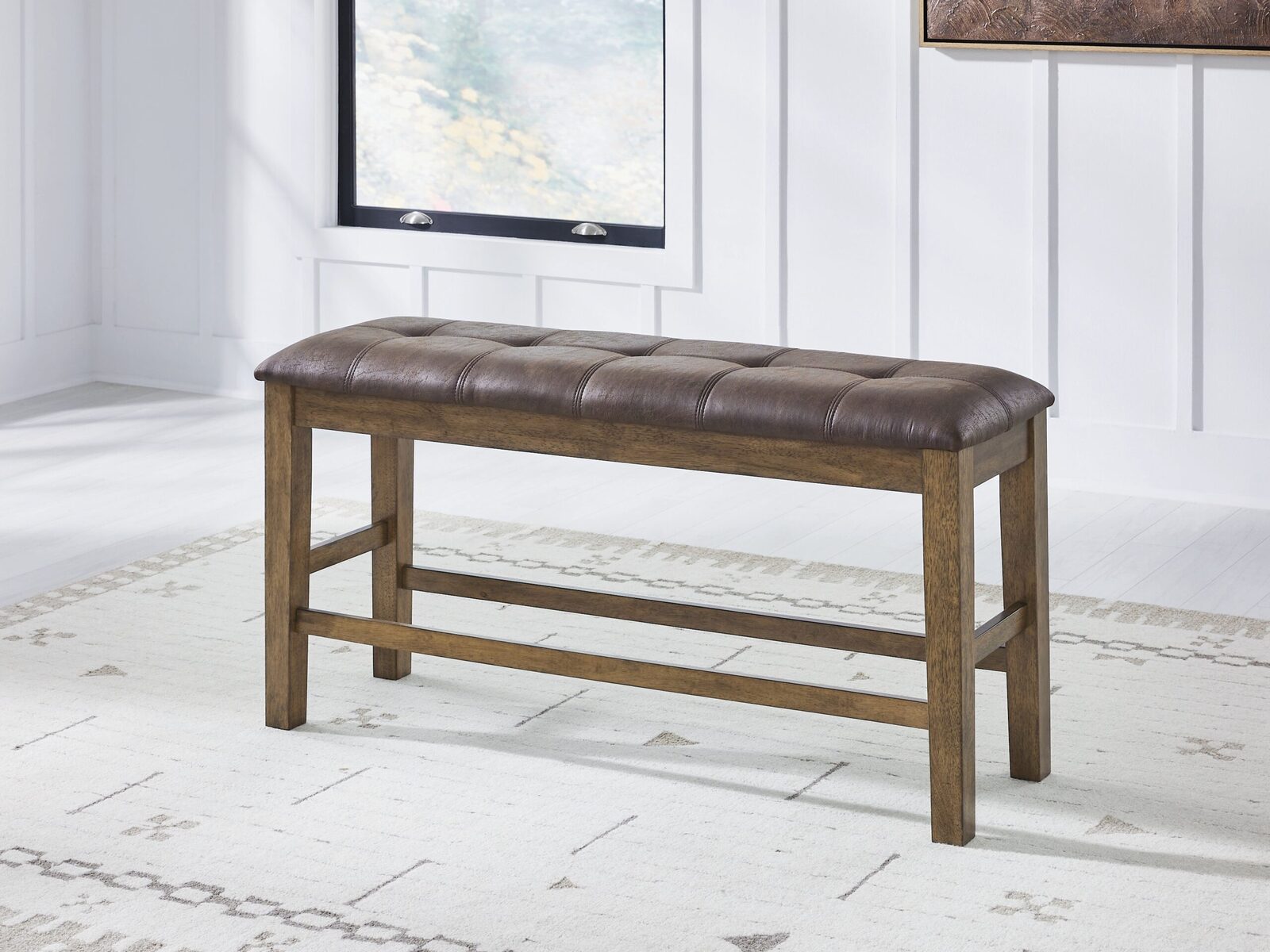 Urbinforte - Double Counter Height Upholstered Bench - Light Brown - Image 2