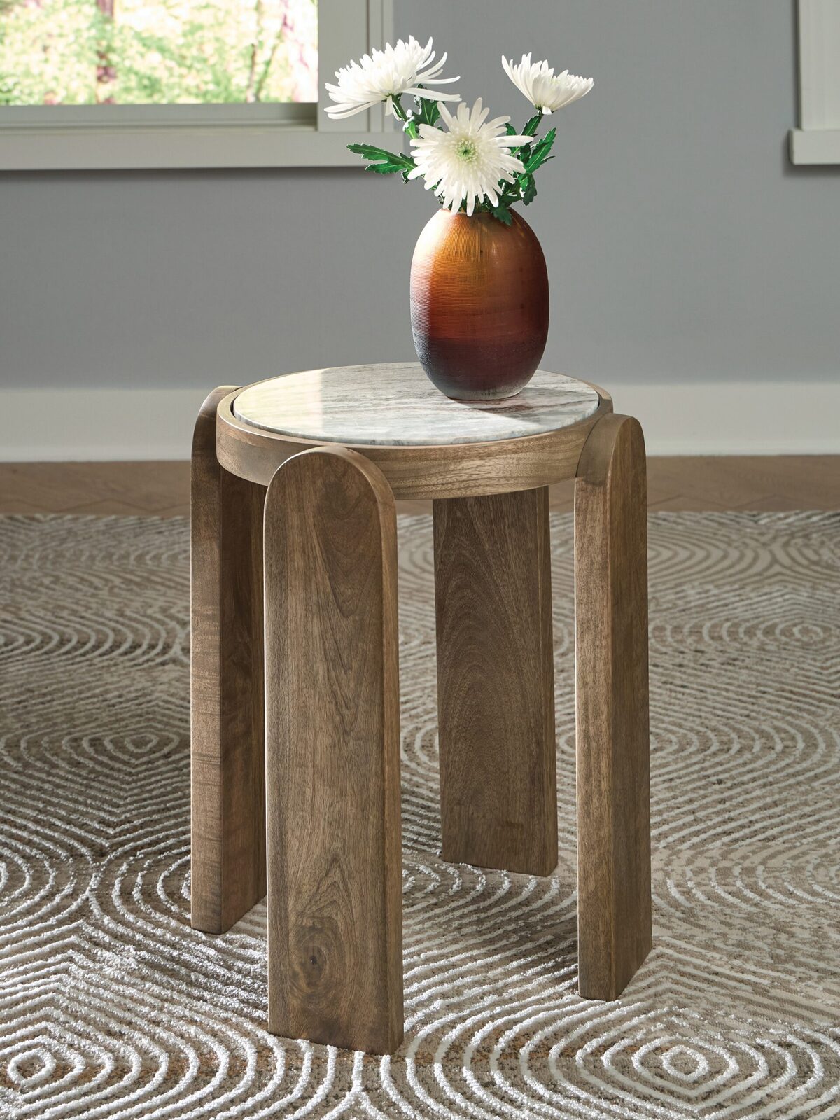 Gavrilley - Accent Table - Gray / White / Brown - Image 2