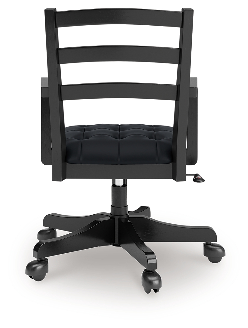 Wildenauer - 4 Pc. - Home Office Desk And Return, Swivel Desk Chair, Bookcase - Brown / Black - Image 9