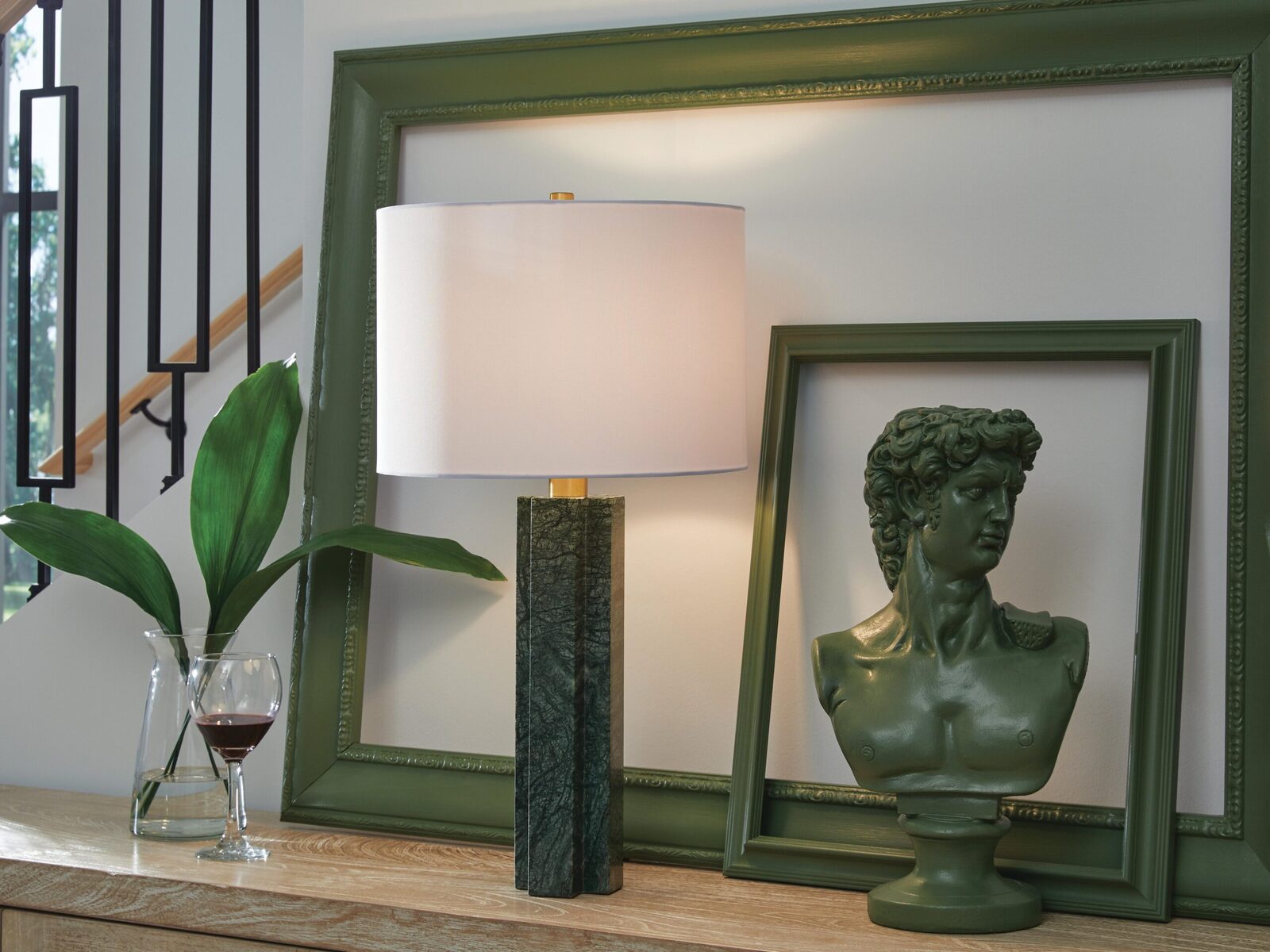 Keegan - Marble Table Lamp - Green - Image 2