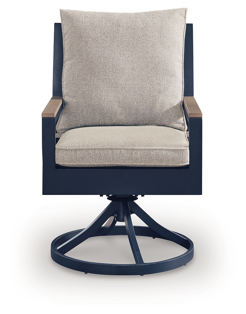 East Beach - Swivel Chair With Cushion (Set of 2) - Blue - Image 4