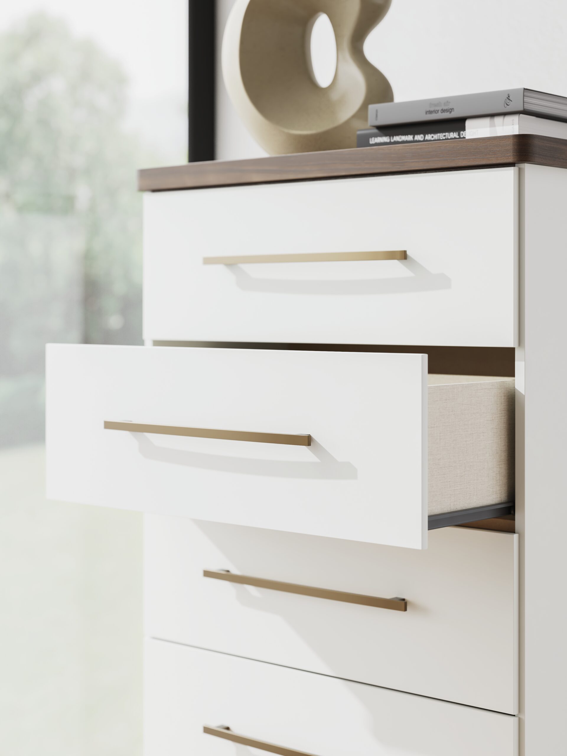 Kendanport - Five Drawer Chest - Brown / White - Image 10