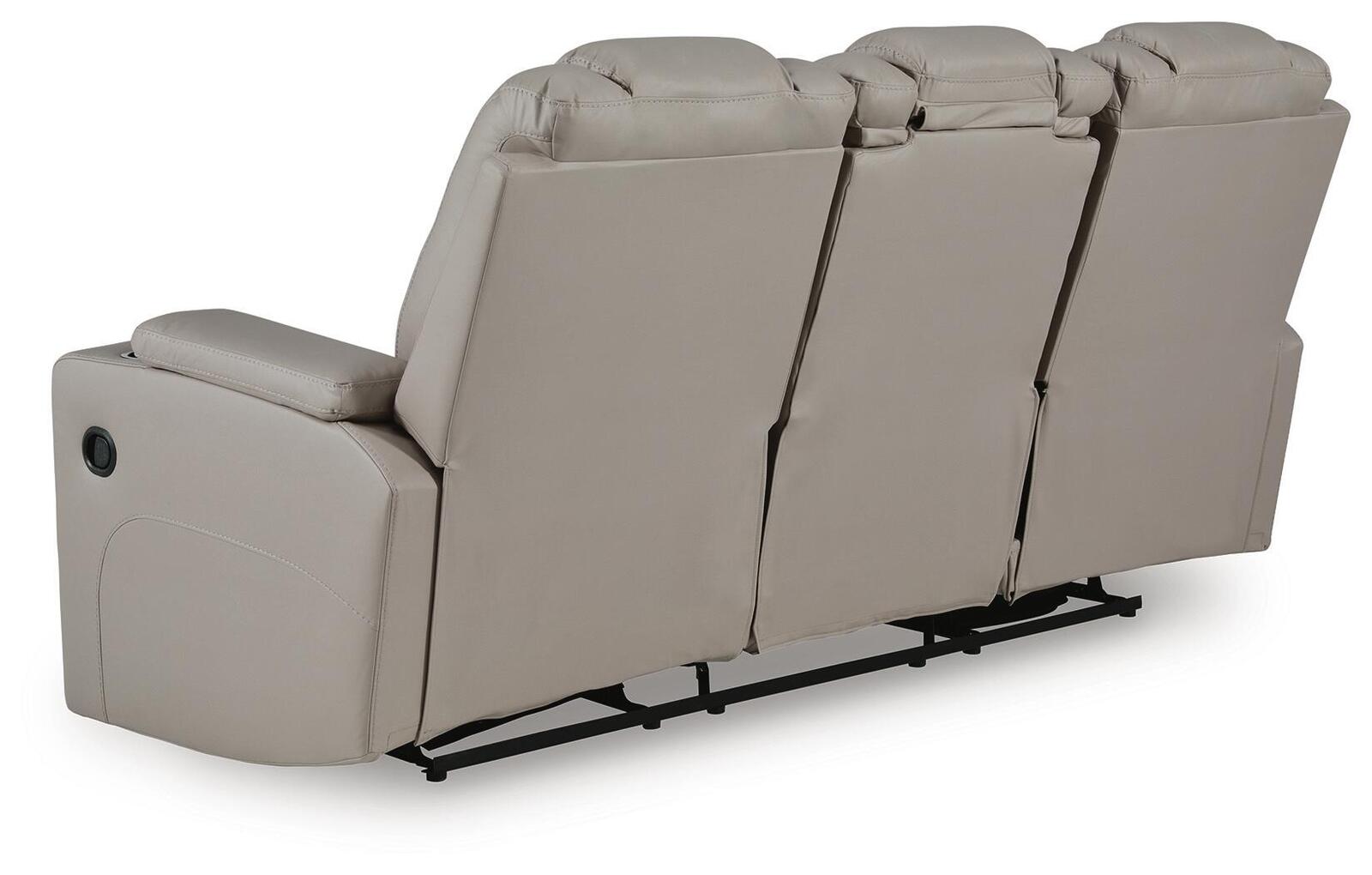 Elevate Edges - Reclining Sofa With Drop Down Table - Coin - Image 5