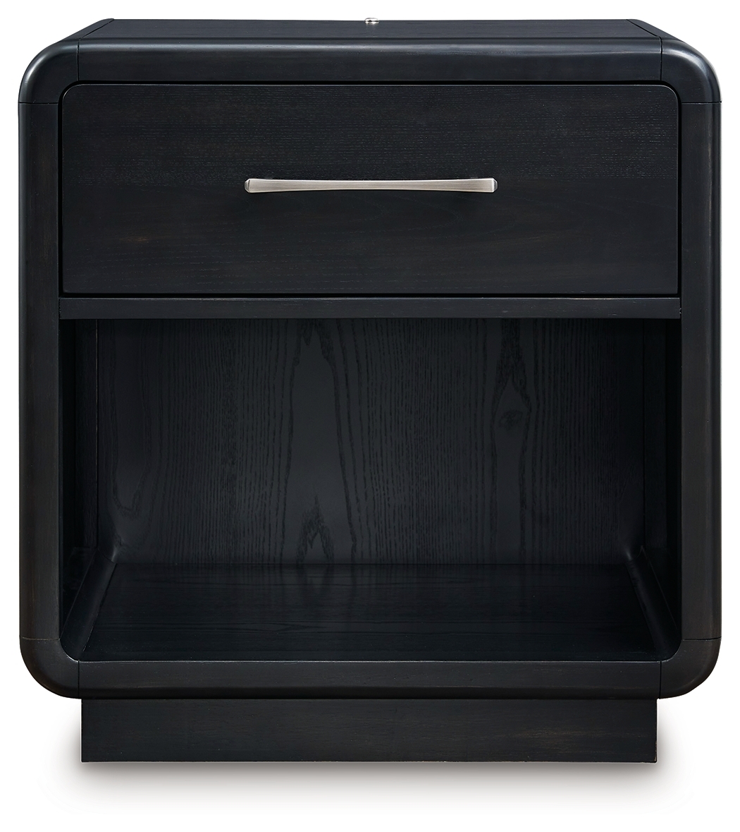 Rowanbeck - One Drawer Night Stand - Black - Image 4
