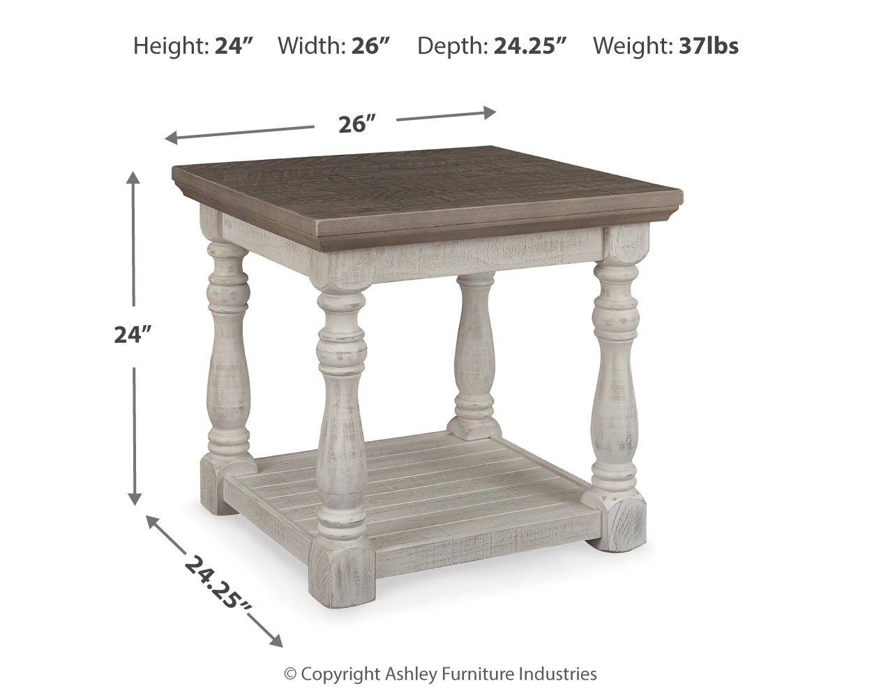 Havalance - Rectangular End Table - Gray / White - Image 4