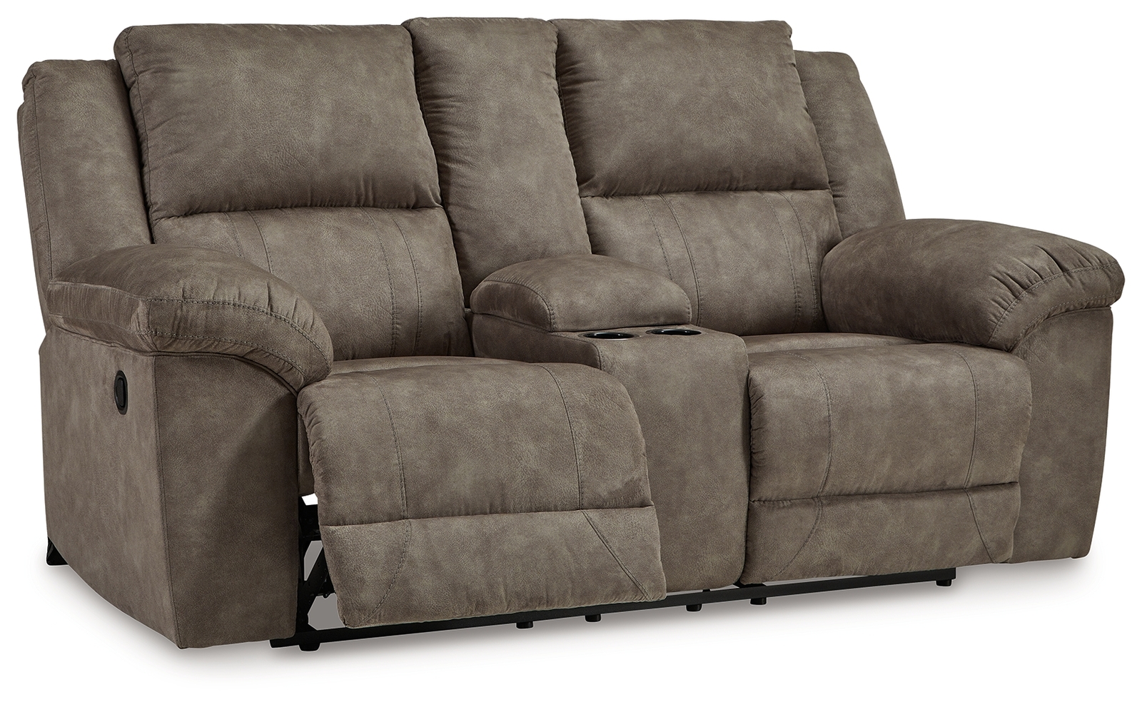 Laresview - Dbl Reclining Loveseat with Console - Fossil - Image 3