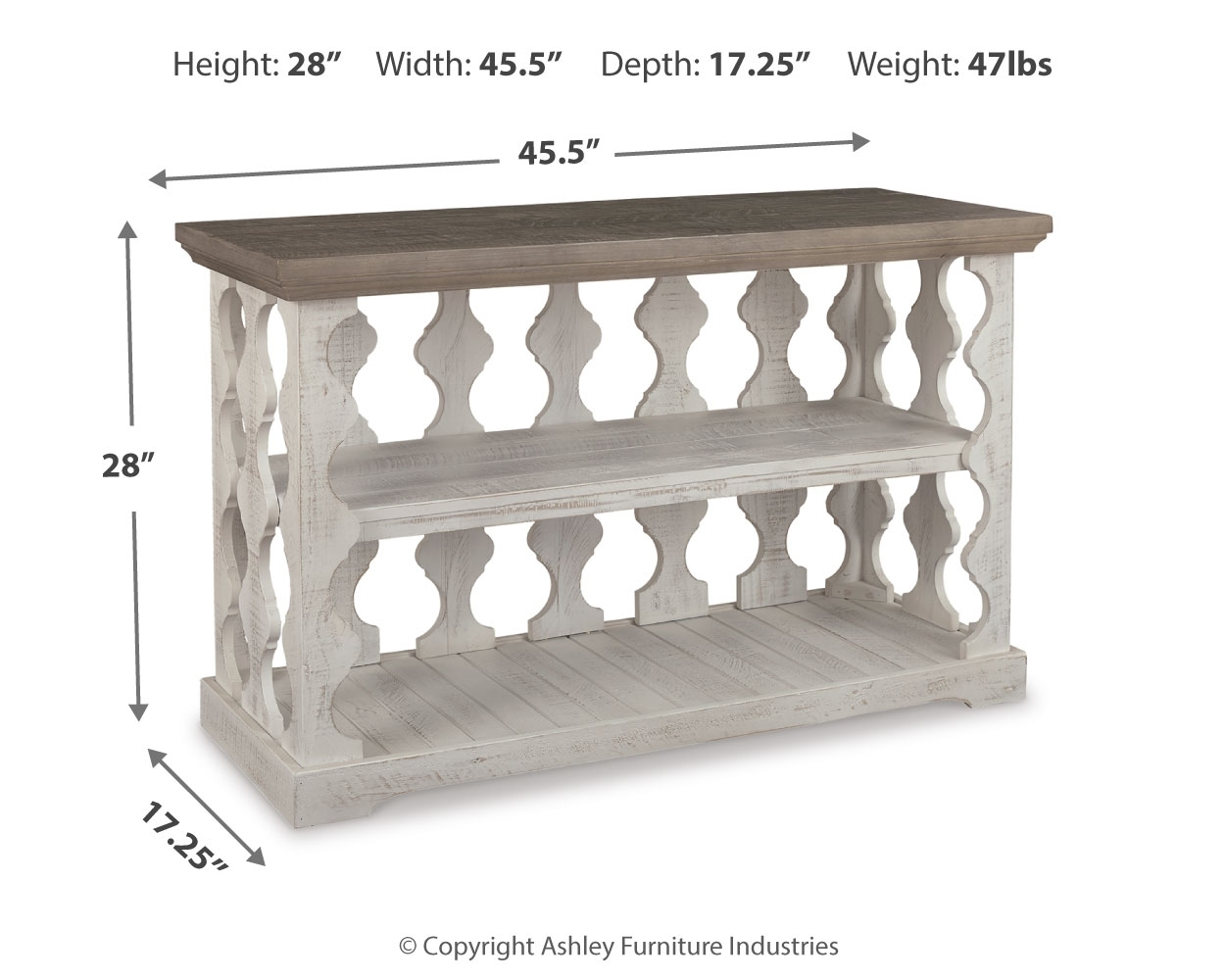 Havalance - Console Sofa Table - Gray / White - Image 4