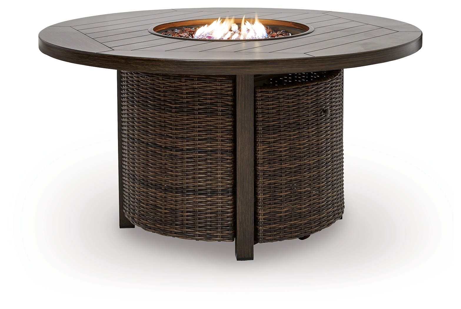 Monterey Point - Round Fire Pit Table - Dark Brown - Image 3