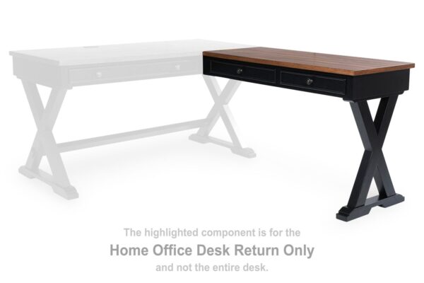 Wildenauer - Home Office Desk Return - Brown / Black