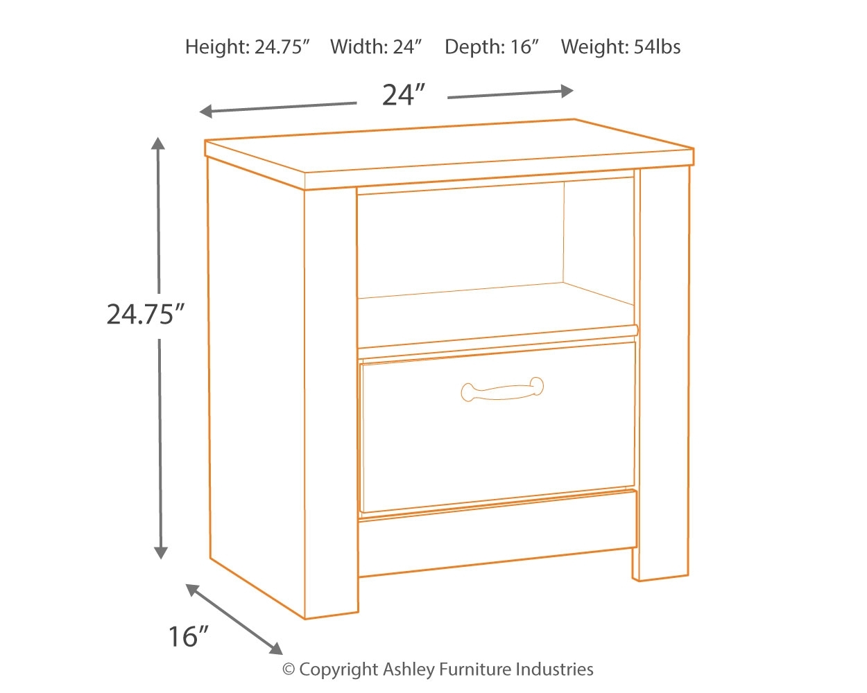 Bellaby - One Drawer Night Stand - Whitewash - Image 4
